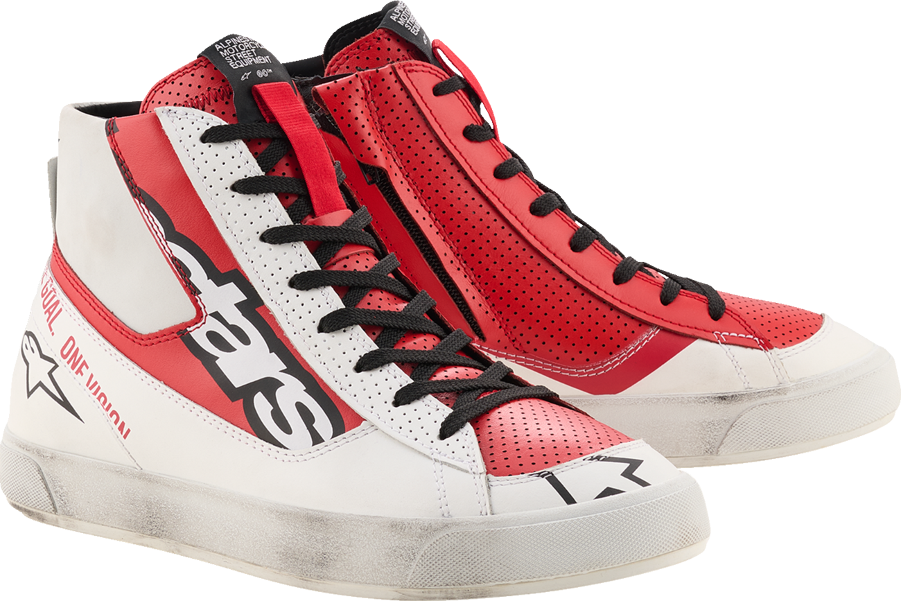 Alpinestars Stated Flair Shoes — White/Bright Red — US 13