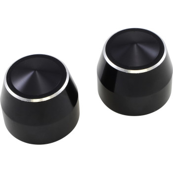 Accutronix TAC102-EN Elite Front Axle Cap 25mm Black - Harley FL/FX 2007-2023 Pair