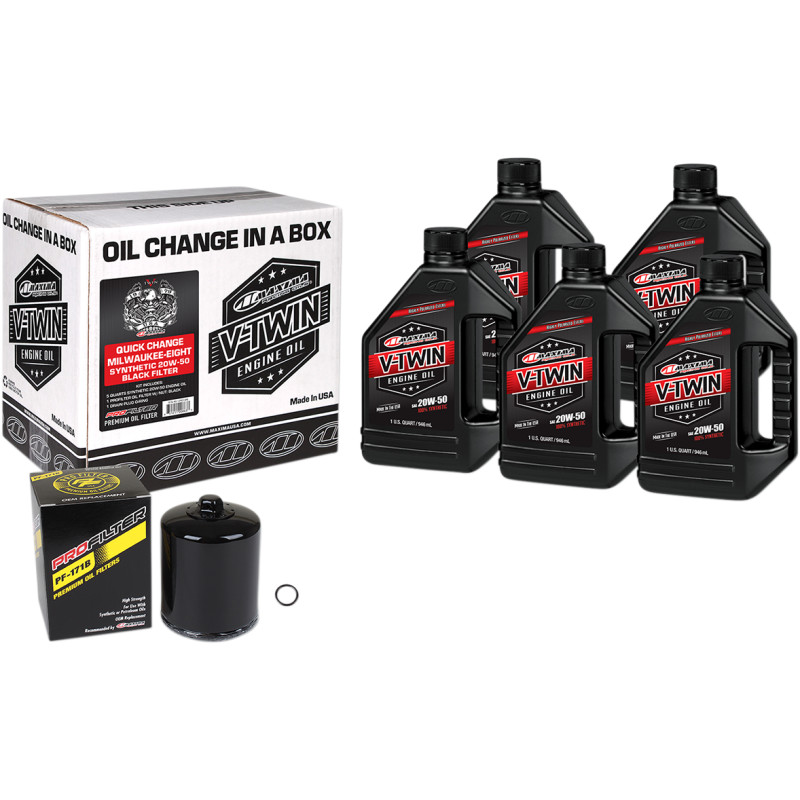 MAXIMA RACING OIL Quick Change Milwaukee-Eight Synthetic 20W-50 Oil Change Kit