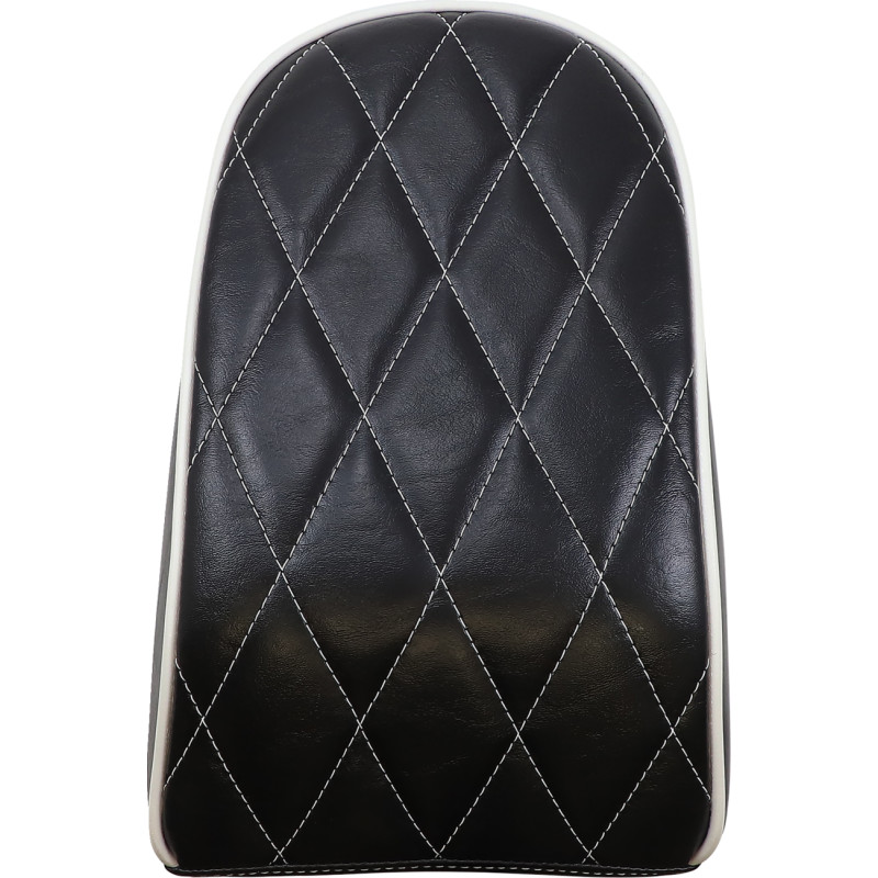 LE PERA Bare Bones Series Pillion Pad — Diamond Stitch/White Piping