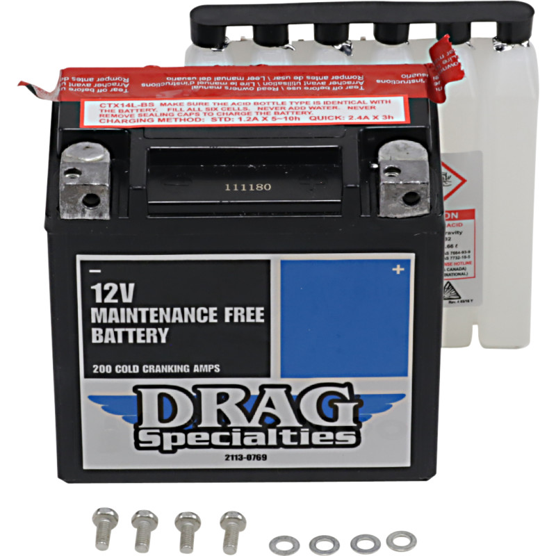 DRAG SPECIALTIES AGM Maintenance-Free Battery - Image 3