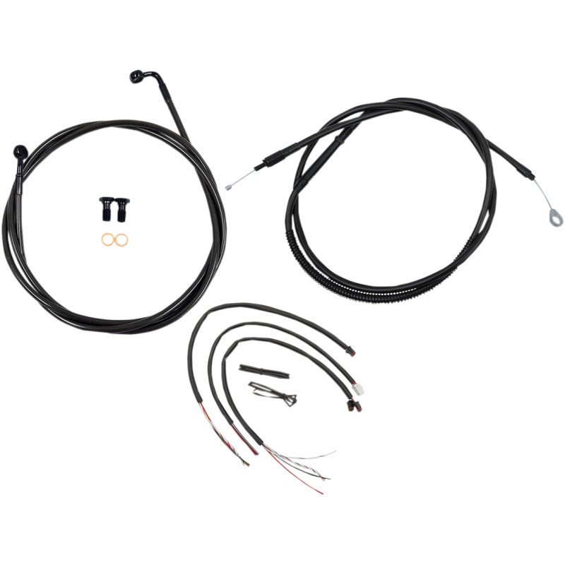 LA CHOPPERS Complete Midnight Braided Handlebar Cable/Brake Line Kit — Standard - Image 11