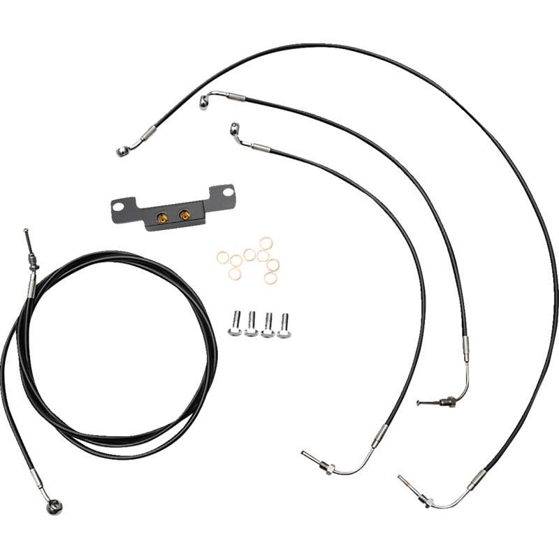 LA CHOPPERS Standard Black Vinyl Handlebar Cable/Brake Line Kit — Ape Hanger - Image 20