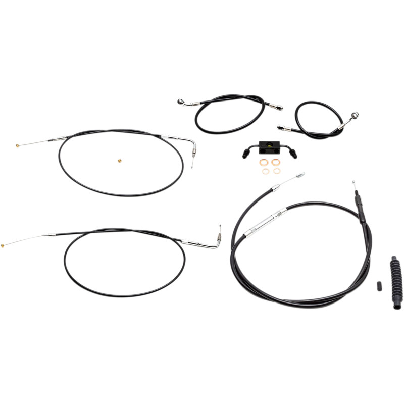 LA CHOPPERS Standard Black Vinyl Handlebar Cable/Brake Line Kit — Ape Hanger - Image 14