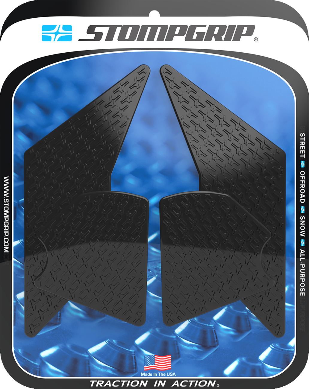 Stompgrip Tank Grips — Icon — Black — Yamaha — Tenere '21-'25