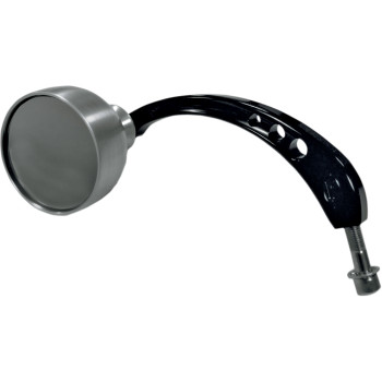 Black/Silver Left Side View Round Mirror Beer Schooner Made in the USA