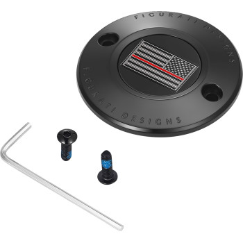 Timing Cover - 2 Hole - Red Line American Flag - Black